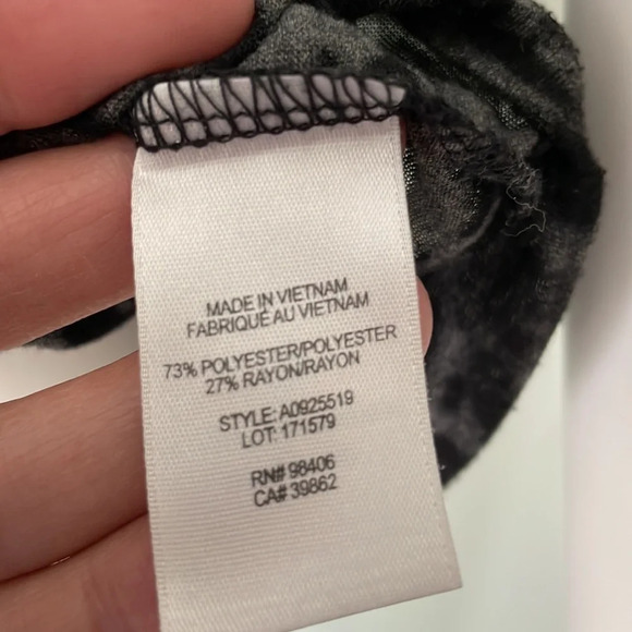 Theory Black & Gray Leopard Print Cowl Neck Tank Mobwife - Picture 7 of 7